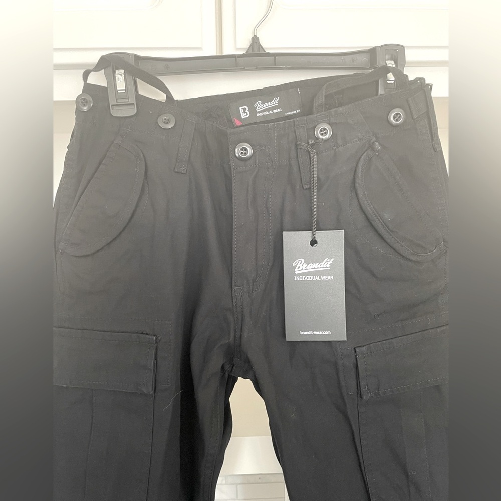 Bandit Womens Heavy Duty Black Adjustable Cargo Pants size 27